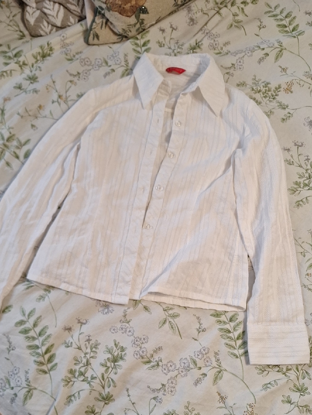 White Button-Up Collared Shirt
